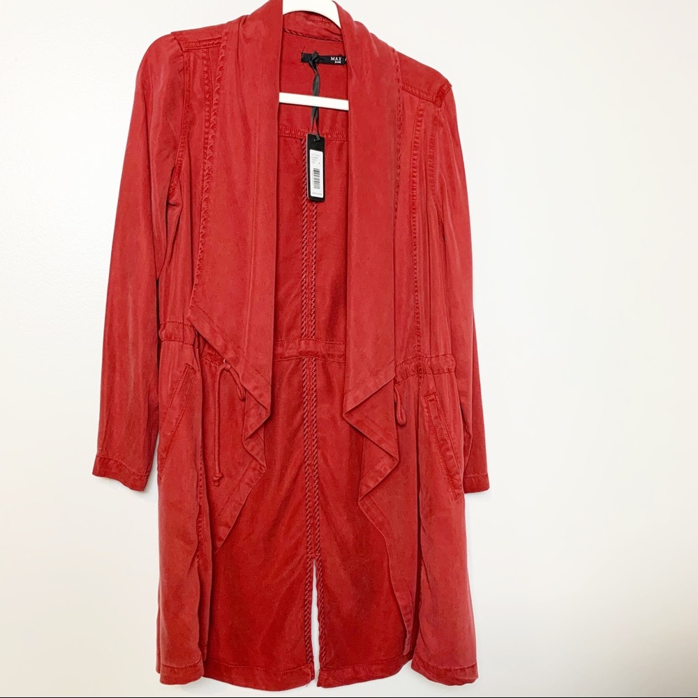 NWT Max Jeans Drape Front Red Jacket Small